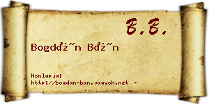 Bogdán Bán névjegykártya