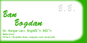 ban bogdan business card